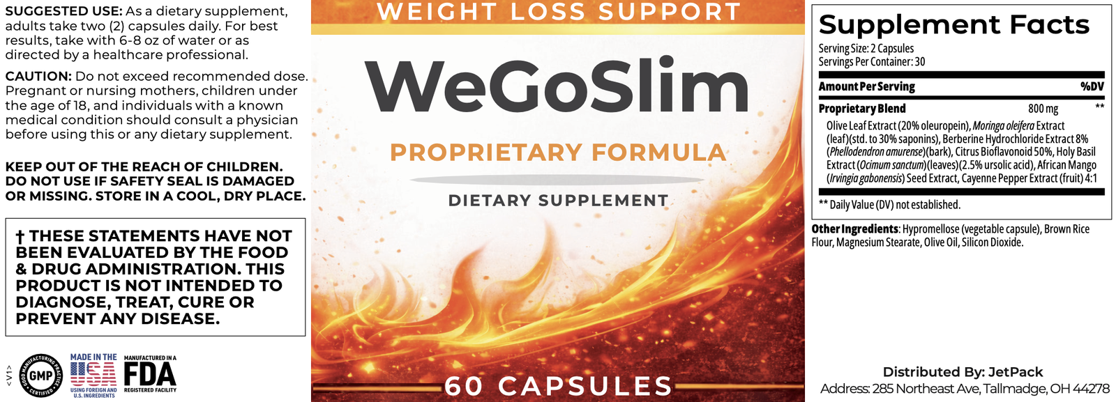 wegoslim supplement fact